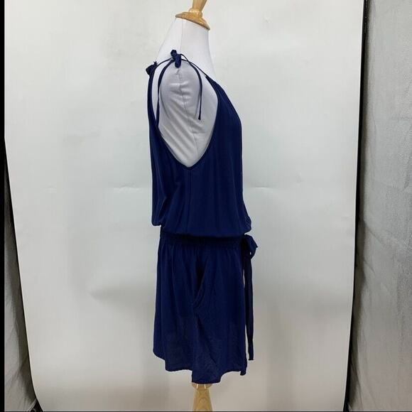 Quiksilver Blouson Silk Dress S Small Shirred Waist Tie Straps Beach Cover Up - Picture 5 of 16